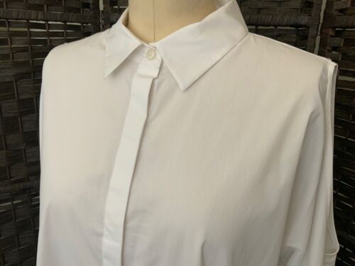 DKNY Cold shoulder button-up long sleeve shirt White Medium Size