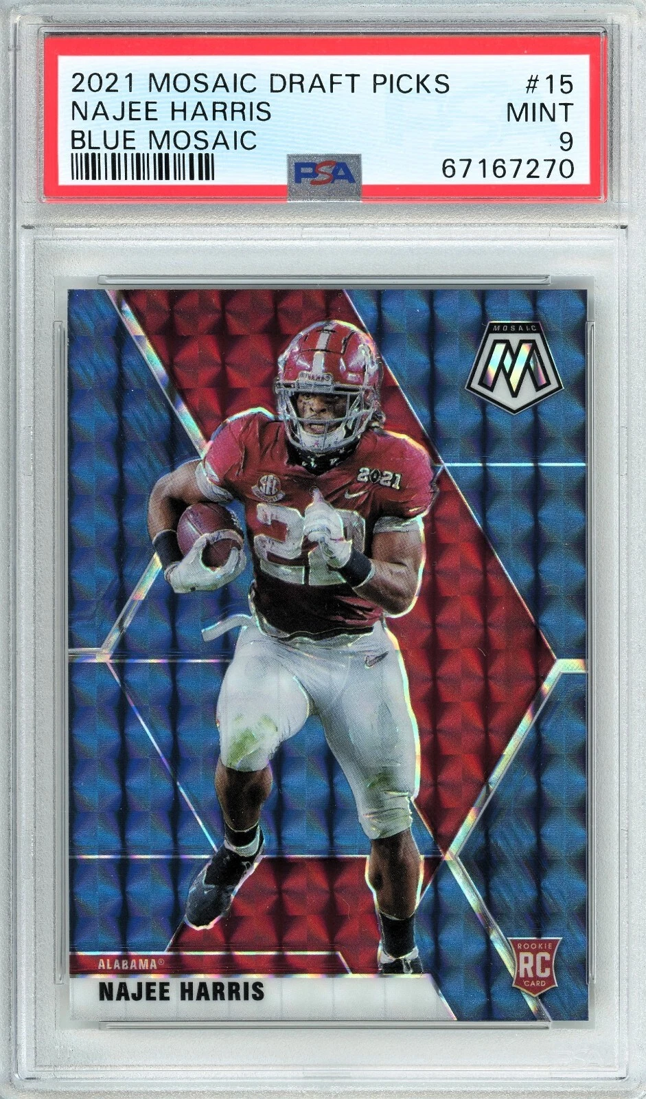 Najee Harris Panini Mosaic Draft Picks #15 Blue Mosaic