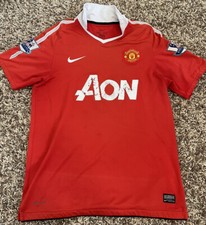 Manchester United 2010 2011 BLANK Nike Red Collared Home Football Jersey Kit M