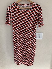LuLaRoe Julia T-Shirt Black Red White Dress Size S NWT