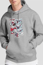 Image of Spiderman Panel Collage Mens Hoodie S-2XL Athletic Heather
