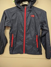 North Face Jacket Boys M Blue Hydrenalite Shell Zip Hoodie Ripstop Contrast Pkts