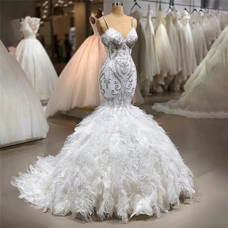Feather Tulle Mermaid & Trumpet Wedding Dresses for sale | eBay