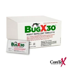 CoreTex BugX-30 30% DEET Insect Repellent Wipes (Pick Total Packs)