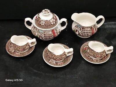 Royal Tudor Ware ''Coaching Taverns #1828'' Staffordshire England Tea Set