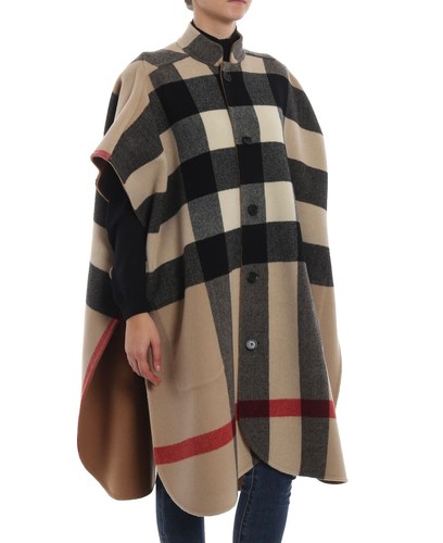 Rim.ark Cashmere Blend Poncho CT Coat, Size 38, Brown Beige Women