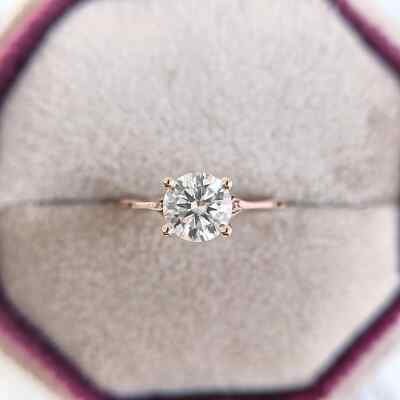 Zertifiziert Natürlich 1ct VS1 Weiß Diamant AAA 925 Sterlingsilber Ring Rose