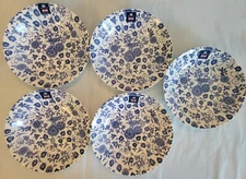 5ct ROYAL WESSEX Pasta Bowls Nankin Blue Floral & BIRD DESIGN ENGLAND New
