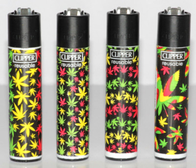 4x Clipper '' Jamaica Pattern '', Gasfeuerzeug Neuheit