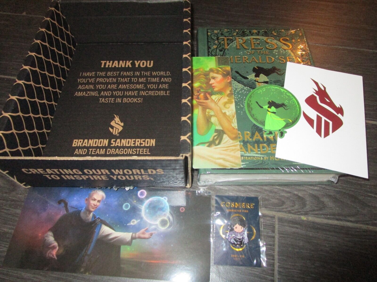 Brandon Sanderson Kickstarter TRESS OF THE EMERALD SEA HC Swag