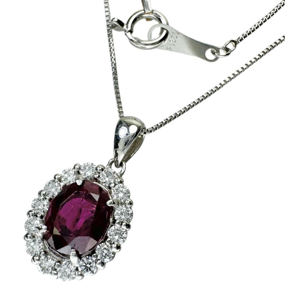 アクセサリー PT950/PT850 ruby0.1 diamond0.1 necklace PT950/PT850 ruby0.1 diamond0.1 necklace