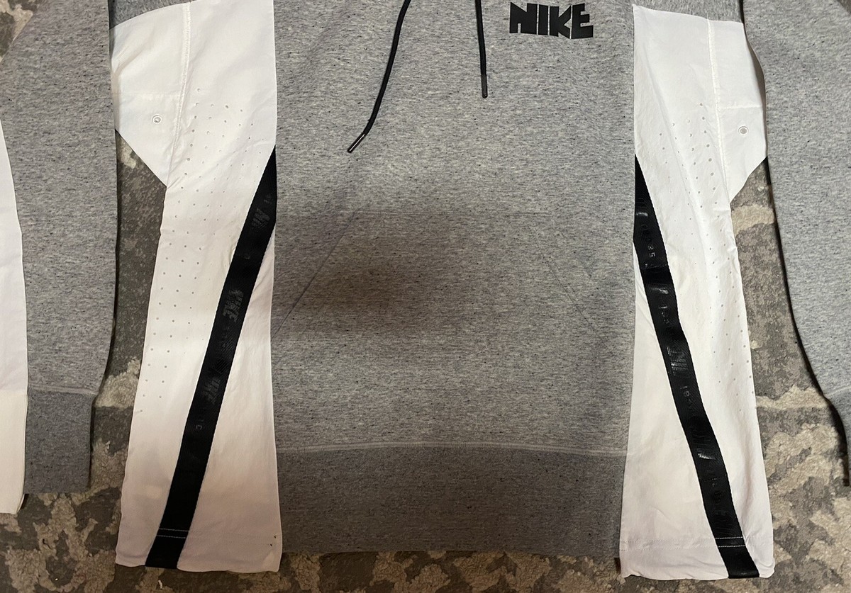 Nike x Sacai Hoodie Pullover Grey Black White Mens Sz XS CV5727 