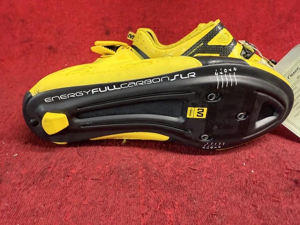 Zapatos de Ciclismo Mavic Talla 5 Amarillo Ergoride Fibra de Carbono Bicicleta de Carretera Spinning Foto 2 de 4