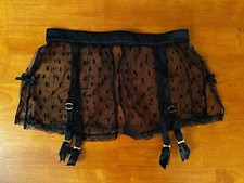 Agent Provocateur Black Madelina Lace Garter Belt Suspender Skirt AP3 Medium