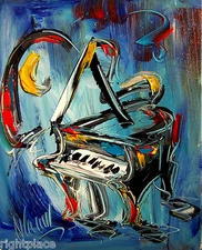 Gorgeous Painting   Canvas Expressionist Modern Art  Stretched BUY IT NOW 65BW