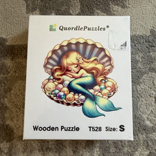QuordlePuzzles Wooden Mermaid Puzzle T528 Size S, Ages 3-5, Multicolor