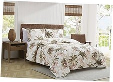 - Quilt Set, Soft Reversible Woven Bedding with King Bonny Cove Ivory