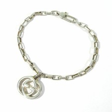 GUCCI Bracciale Braccialetto Incastro G Argento 925 Uomo Accessorio Autentico