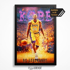 Kobe Bryant Legendary Lakers Mamba Painting Wall Art Poster Canvas Metal Prints