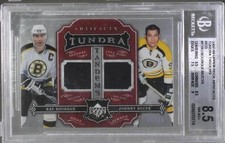 2007 Artifacts Tundra Tandems Red 1/25 Ray Bourque Johnny Bucyk BGS 8.5 HOF 0hn