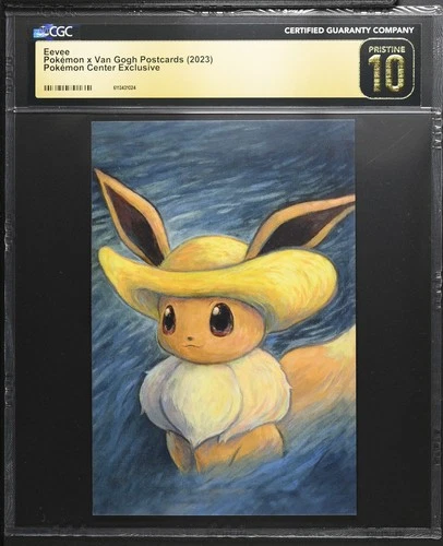 2023 CGC 10 PRISTINE Graded Pokemon Eevee Pokemon Center Postcard Set