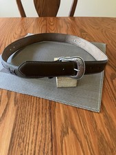 Nocona Men s Western Belt Brown Leather/ Silver Tone Buckle waist SZ34 belt SZ36