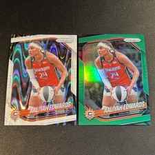 2025 Panini Prizm WNBA #94 Aaliyah Edwards Green Prizm + White Seismic Prizm