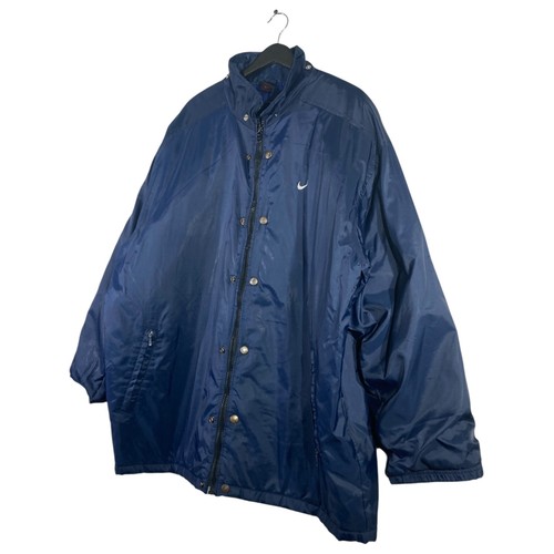 Vintage Nike Back Logo Full Zip Snap Button Windbreaker Navy Blue Mens XL - Picture 3 of 8