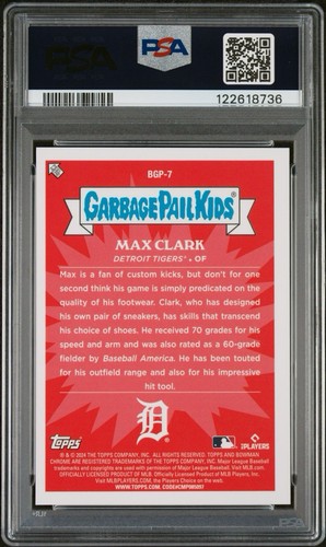 2024 Bowman Chrome - Max Clark Garbage Pail Kids #BGP-7 Mega Box Case Hit PSA 9 - Picture 2 of 2