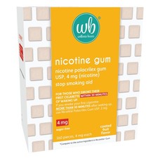 Wellness Basics Nicotine Gum 4mg Stop-Smoking Aid Fruit Flavor 160 Coun...
