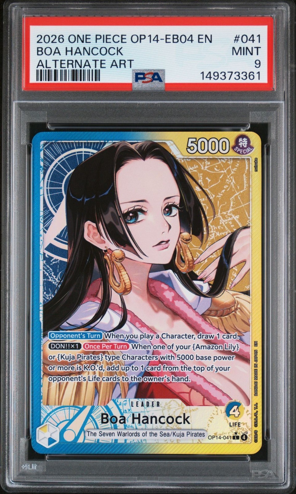 2026 One Piece OP14-EB04 Boa Hancock Legends Alternate Are #041 PSA 9