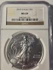 2015 American Silver Eagle NGC MS69 Brown Label - Gem Blast White