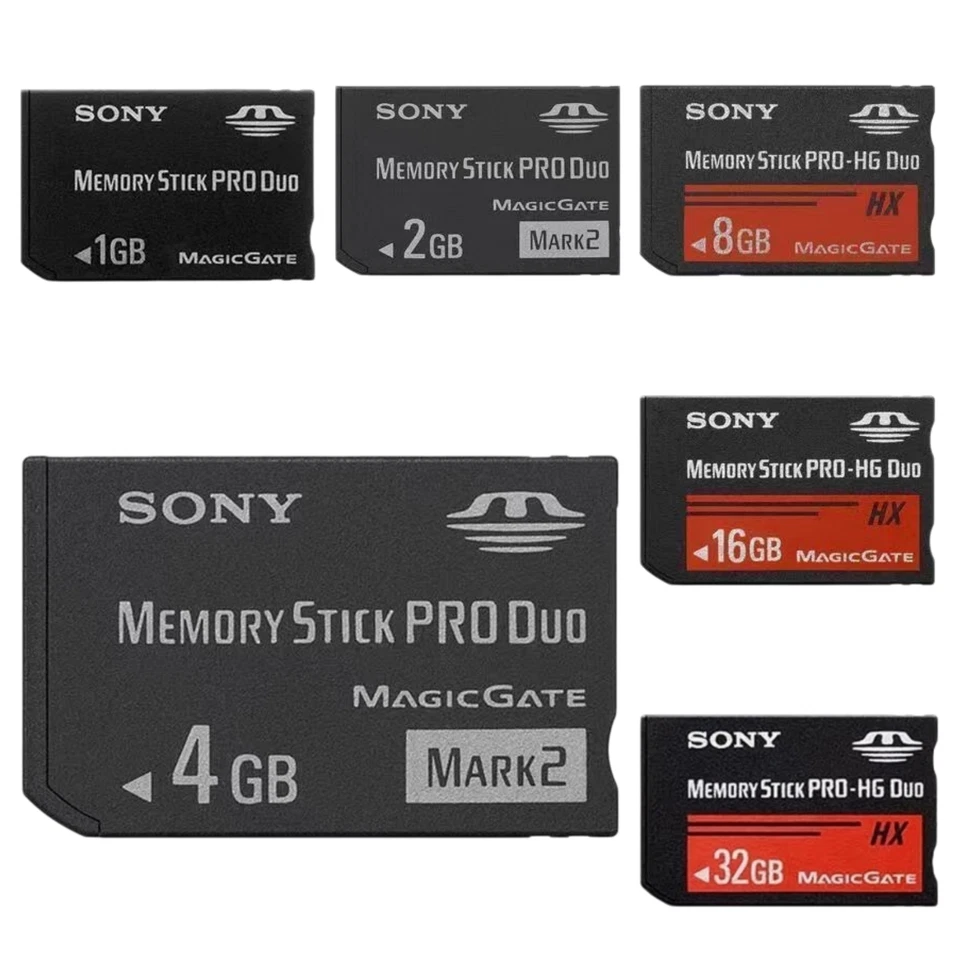 Sony 32G/16G/8G/4G/2G Memory Stick PRO DUO MS Card For Sony Old Camera / PSP - Image 1 of 1