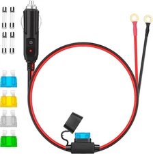 12AWG Heavy Duty Cigarette Lighter Plug, 3.3FT Cigarette Lighter Male Plug 3.3FT