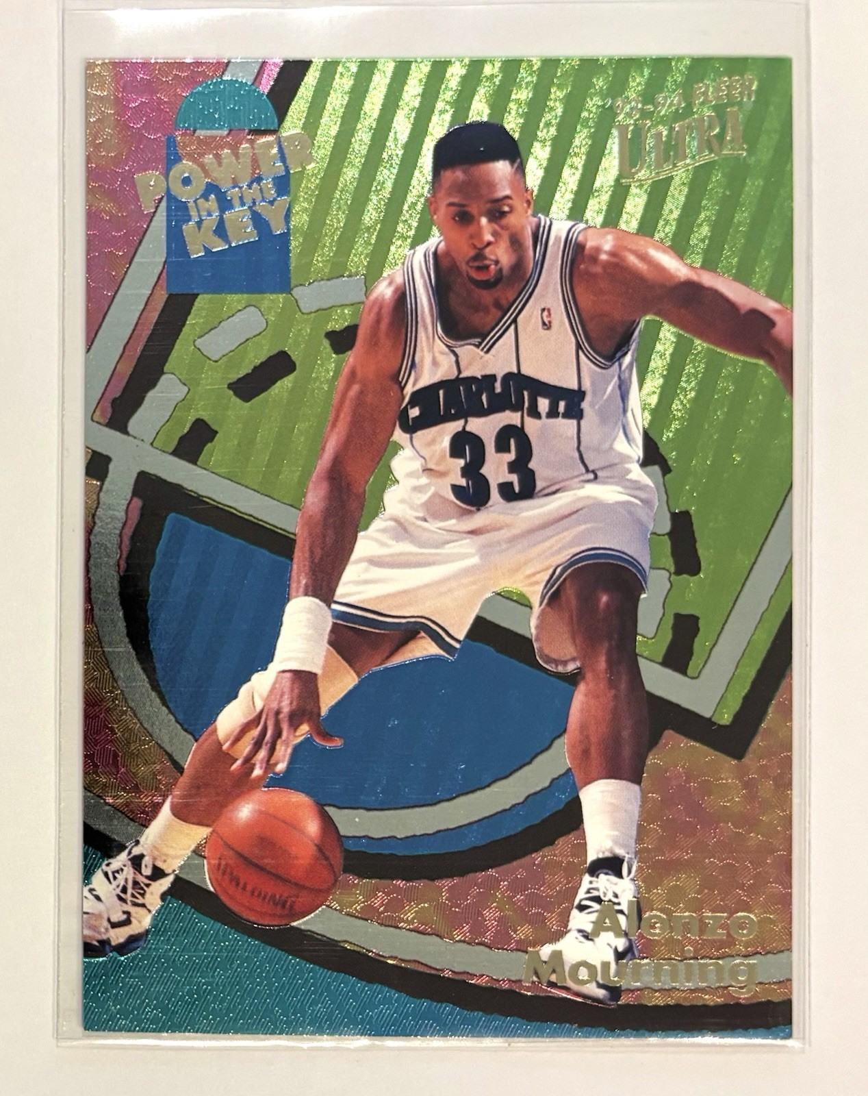 1993-94 Fleer Ultra 🔥 Power in the Key 📈 Alonzo Mourning #5 🔥 HORNETS