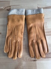 L.L. Bean Sta-Soft Deerskin Tan Leather Gloves w/ Wool Knit Inserts- Men's L