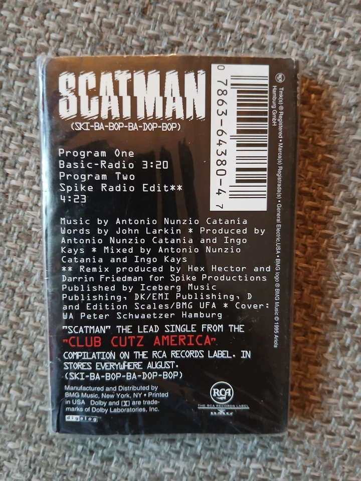 John Scatman Ski-Ba-Bop-Ba-Dop-Bop Cassette Tape Single RCA 07863 New Sealed  - Image 2 of 2