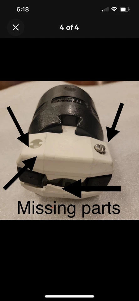 Dispositivo de cableado Hubbell-Kellems Hbl8461c enchufe de hoja recta 15-60P 60 A 250V Foto 3 de 4