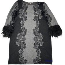 Valerie Stevens Women Sz S Whimsigoth Floral Fur Cuffs Fairy Midi Dress Formal