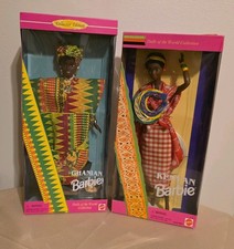 Mattel Dolls of The World Set of 2 Kenyan and Ghanaian Barbie Dolls NRFB