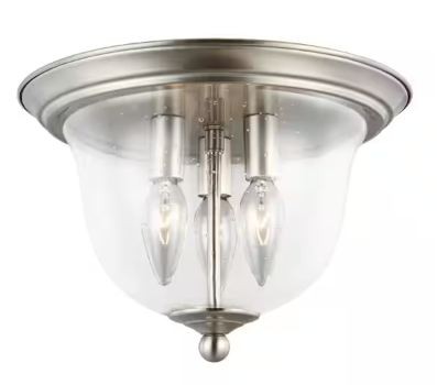 Generation Lighting Belton 3-Light Brushed Nickel Flush Mount