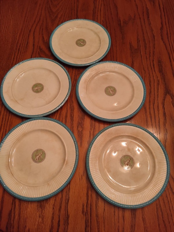 5 Antique Wedgwood With Central Cameo-like Image