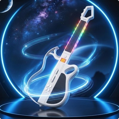 Glatthals Gitarre Bluetooth Faltbare Gitarre mit Licht für Anfänger, Solo