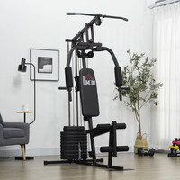 Multi Gym with Weights, Multifunction Home Gym Machine with 45Kg Weight Stack fo