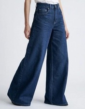 Zara Dark Blue High Rise Barrel Jeans US0