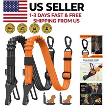 2-Pack 3-in-1 Dog Car Seat Belt Reflective Orange/Black