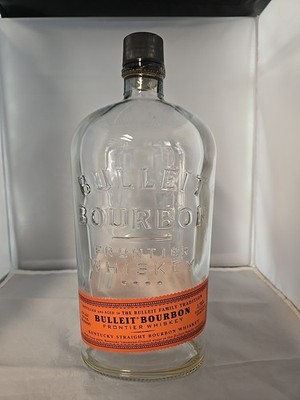 BULLEIT BOURBON FRONTIER WHISKEY BOTTLE 1 LITER CORKED TOP Empty Bottle