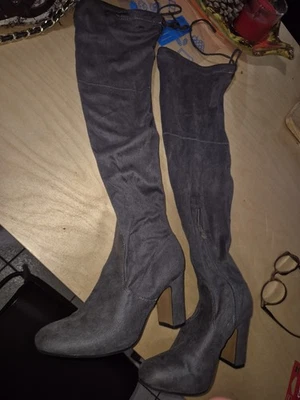 Bottes Cuissarde Gris Anthracite Urban G daim P.37 - Photo 1/4