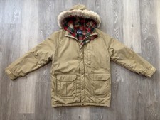 VTG 80’s WOOLRICH PARKA, FULL ZIP & SNAP, COYOTE FUR, HOODED,MADE IN USA, LARGE
