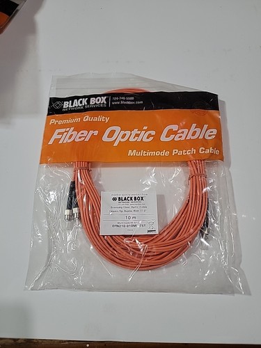 NEW Black Box Duplex Fiber Optic Cable EFN210-010M-STST, Multimode 62.5/125 - Afbeelding 2 van 4